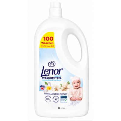 Гель для прання Lenor Sensitiv Baumwollblüte & Tiaré-Blume, 100 прань, 4,5 л