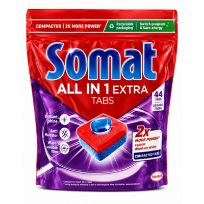 Таблетки для посудомийної машини Somat All in 1 Extra Original Fresh, 44 шт.