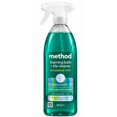 Пінний засіб для чищення ванної та плитки Method Foaming Bath + Tile Cleaner Eucalyptus Mint, 828 мл