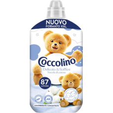 Кондиціонер для білизни Coccolino Delicato & Soffice Nuvola di Cotone «Ніжна та м'яка хмара бавовни», 87 прань, 1827 мл