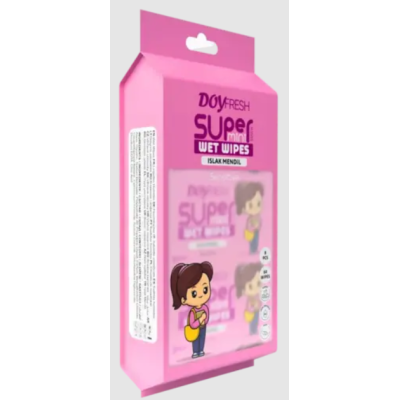 Вологі серветки Doyfresh Mini рожевого кольору, 8 шт