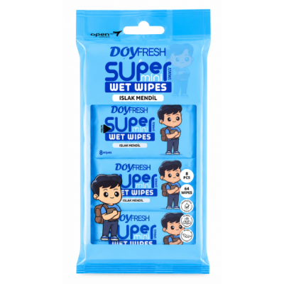 Вологі серветки Doyfresh Mini синього кольору, 8 шт