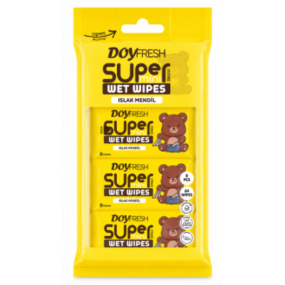 Вологі серветки Doyfresh Mini жовтого кольору, 8 шт