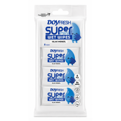 Вологі серветки Doyfresh Mini White, 8 шт