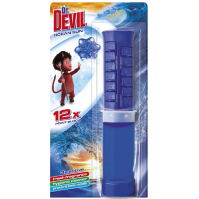 Освіжувач для унітазу з аплікатором Dr.Devil Ocean Sun, 12 аплікацій, 75 мл
