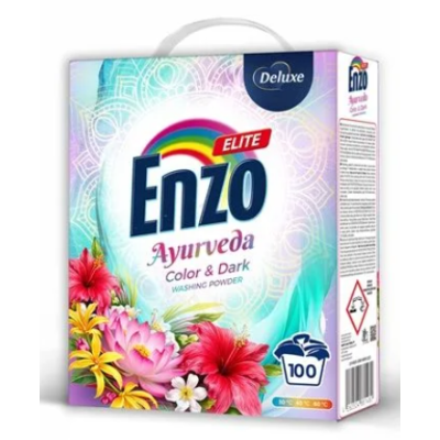 Стиральный порошок Enzo Elite Ayurveda Color & Dark для цветного и тёмного белья, 100 стирок, 5,5 кг
