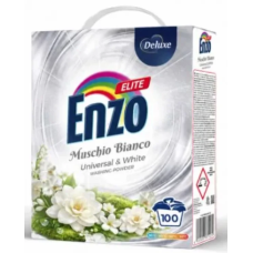 Пральний порошок Enzo Elite для білої білизни з ароматом білого мускусу, 100 прань, 5,5 кг