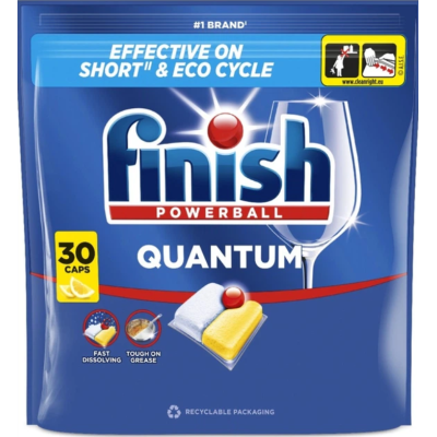 Засіб для миття посуду в посудомийних машинах FINISH Quantum Лимон, 30 капсул