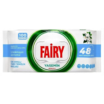Універсальні вологі серветки для прибирання Fairy Jasmine, 100 шт