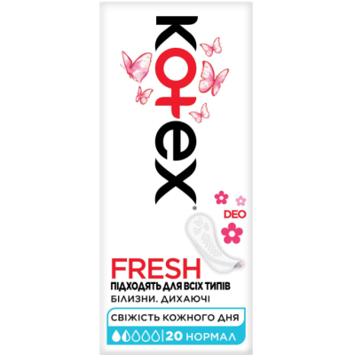 Прокладки щоденні жіночі KOTEX Normal Deo покращені, 20 шт