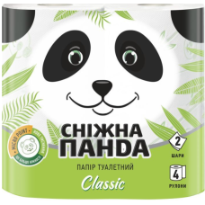 Туалетная бумага Снежная Панда Classic, 2 слоя, 4 рулона