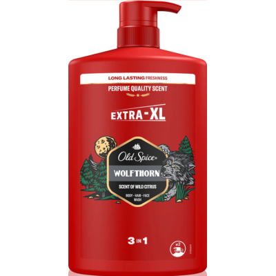 Чоловічий гель для душу та шампунь 3 в 1 Old Spice Wolfthorn, 1 л