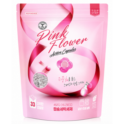 Концентрированные капсулы для стирки Top Step Pink Flower, 33 шт.
