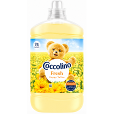 Парфумований концентрований кондиціонер Coccolino Fresh Happy Yellow з нотами апельсина, жасмину та седарвуду, 1,7 л, 74 прання