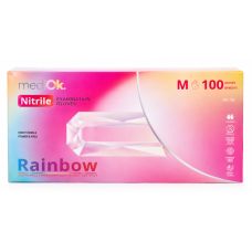 Рукавички нітрилові Mediok Rainbow різнокольорові, розмір M, 100 шт