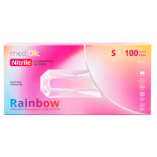 Рукавички нітрилові Mediok Rainbow різнокольорові, розмір S, 100 шт