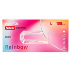 Рукавички нітрилові Mediok Rainbow різнокольорові, розмір L, 100 шт