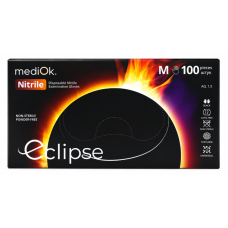 Рукавички нітрилові Mediok Eclipse чорні, розмір M, 100 шт