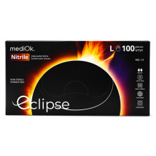 Рукавички нітрилові Mediok Eclipse чорні, розмір L, 100 шт