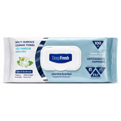 Вологі серветки для різних поверхонь Deep Fresh Jasmine Scented, 100 шт