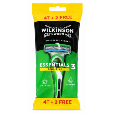 Бритви одноразові Wilkinson Sword Essential 3 Sensitive, 6 шт
