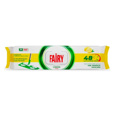 Вологі серветки для підлоги, до швабри Fairy ароматом лимона, 50 шт.