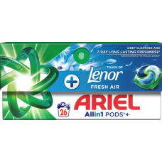Капсули для прання Ariel Pods+ All-in-1 Touch of Lenor Дотик свіжого повітря, 26 шт