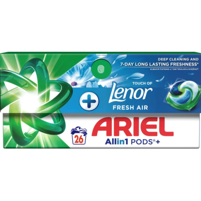 Капсули для прання Ariel Pods+ All-in-1 Touch of Lenor Дотик свіжого повітря, 26 шт