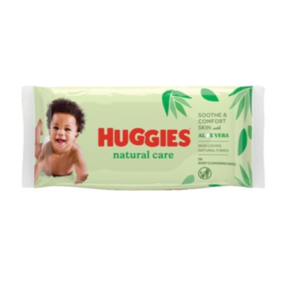 Дитячі вологі серветки Huggies Natural Care Aloe, 56 шт