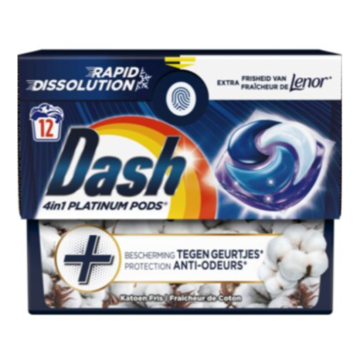 Капсули для прання Dash Cotton Freshness Platinum, 12 шт