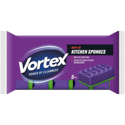 Губки кухонні Vortex 3D Wave, набір 5 шт