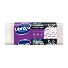 Пакети для сміття Vortex HDPE із затяжкою, 40 л, 20 шт