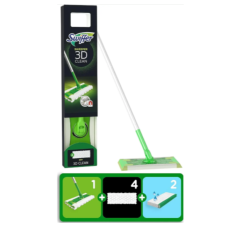Швабра Swiffer 3D Dust Catcher Mop Starter Kit 4 сухі 3D серветки 2 вологі серветки 