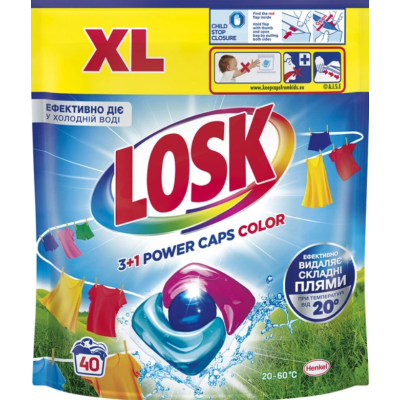 Капсули для прання Losk Power Caps Color 3+1, 40 шт