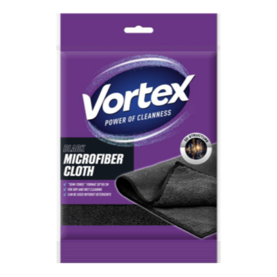 Салфетка из микрофибры черная Vortex Black Microfiber Cloth, 30×50 см, 1шт