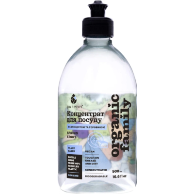 Екологічний засіб для миття посуду Purenn Organic Family Spring Story 0,5 л