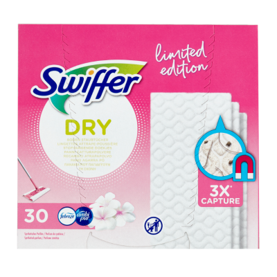 Сменные сухие салфетки для швабры Swiffer Dry с ароматом Febreze и Ambipur, 30 шт.