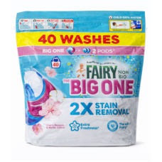 Капсули для прання Fairy Non Bio The Big One Cherry Blossom & Nordic Cotton, 40 прань