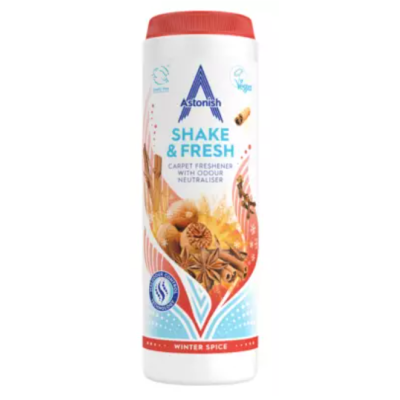 Освіжувач килимів Astonish Shake & Fresh Winter Spice з нейтралізатором запахів, 350 г