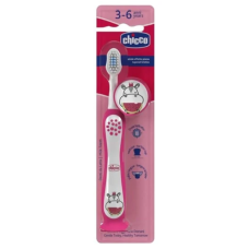 Chicco зубна щітка з присоскою 3–6 років, рожева