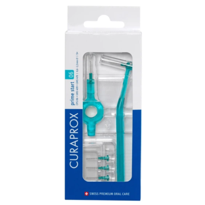 Curaprox CPS Prime Start d 0.6 мм Бірюзові міжзубні йоржики 5 шт + 2 тримачі