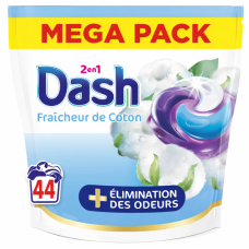 Капсули для прання Dash Fraîcheur de Coton 2в1 Mega Pack 44 шт.