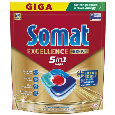 Капсули Somat Excellence 5-в-1 для посудомийної машини 54 шт