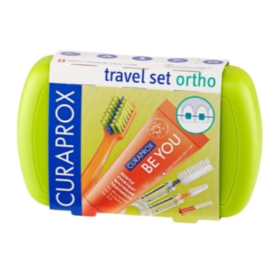 Дорожный набор для ухода за полостью рта Curaprox BE YOU ORTHO, зеленый