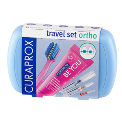 Дорожный набор для ухода за полостью рта Curaprox BE YOU ORTHO синий