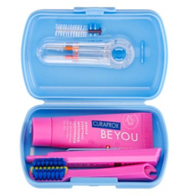 Дорожный набор для ухода за полостью рта Curaprox BE YOU ORTHO синий