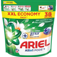 Капсули для прання Ariel Pods All-in-1 + Touch of Lenor Золота орхідея 38 шт