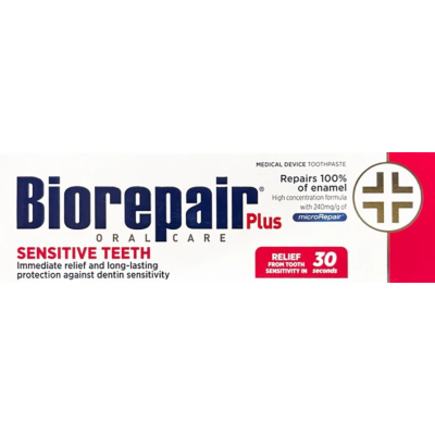 Зубна паста Biorepair Plus Sensitive Teeth Професійне позбавлення чутливості, 75 мл