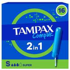 Тампони Tampax Compak Super з пластиковим аплікатором, 16 шт