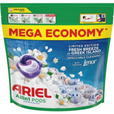 Капсули для прання ARIEL Fresh Breeze Jasmine&Sea Salt, 60 прань